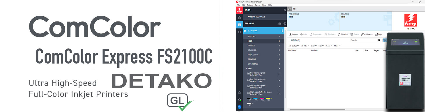 RISO ComColor Express FS2100C — це сучасне рішення для високошвидкісного кольорового друку, яке забезпечує безперебійне та ефективне оброблення PDF-документів без необхідності у проміжних етапах конвертації, підтримує друк змінних даних, що ідеально підходить для задач персоналізації, включаючи банківські виписки, рахунки-фактури, рекламні розсилки та інші документи, де кожна сторінка унікальна, при цьому вбудована підтримка Command WorkStation® дозволяє користувачам отримати інтуїтивно зрозумілий інтерфейс для локального або дистанційного керування процесами друку, з можливістю моніторингу, редагування та пріоритезації завдань, оптимізації макетів перед друком та гнучкого адміністрування ресурсів, що значно спрощує взаємодію з пристроєм та знижує потребу в спеціалізованому навчанні, а сумісність з Fiery Driven™ принтерами гарантує стабільність, якість та швидкість друку навіть в умовах великого навантаження, що робить це рішення ідеальним вибором для корпоративних користувачів, поліграфічних підприємств та державних установ, які прагнуть до максимальної ефективності та автоматизації документообігу.