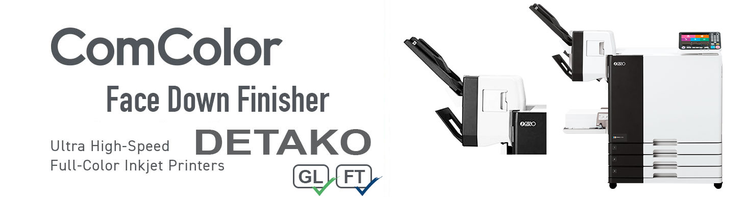 Фінішер ComColor з функціями офсетного викладання та скріплення дозволяє автоматизувати процес сортування та брошурування віддрукованих матеріалів, забезпечуючи акуратну подачу документів незалежно від формату та типу паперу. Підтримує широкий діапазон розмірів — від мінімальних 90×148 мм до максимальних 340×550 мм без зсуву, а також зміщене укладання стандартних (182×257 мм — 297×431.8 мм) та нестандартних форматів (131×148 мм — 305×550 мм). Пристрій здатен працювати з носіями щільністю від 46 до 210 г/м², а для скріплення — від 52 до 210 г/м², що дозволяє ефективно використовувати його з різними видами паперу. Вихідний лоток вміщує стоси висотою до 108 мм, забезпечуючи безперервну роботу навіть при великих обсягах. Можливість формування комплектів до 50 аркушів для A4, B5 та Letter і до 25 аркушів для A3, B4, Ledger, Legal, Protocol робить цей фінішер незамінним помічником для офісного або професійного друку, де важливі організованість, точність і якісне завершення кожного завдання.